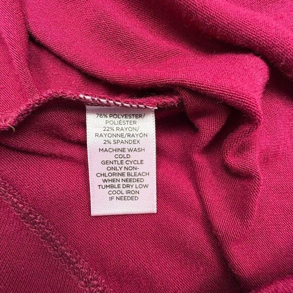 LOFT Cowl Neck Dolman Top Berry Wine Everyday Soft Slouchy Knit Relaxed L - Picture 11 of 12